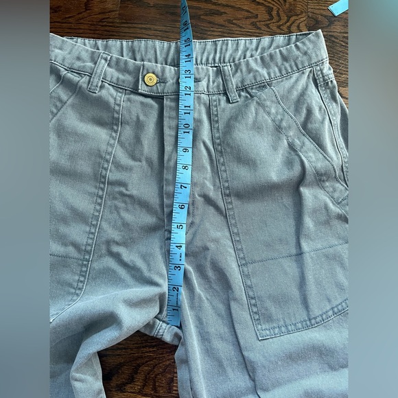 ROUCHA women’s high waisted utility pants jeans Sz. 32 cotton, blue wide leg - Picture 6 of 7